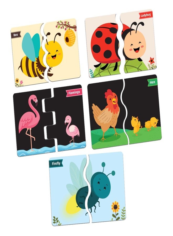 GiniMini Birds & Insects Puzzle for Kids 2 3 4 5 Years | Educational 2 Piece Puzzle for Memory & Motor Skills | Return & Birthday Gifts for Boys & Girls - Image 2